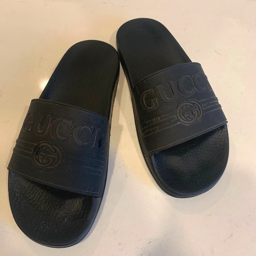 Authentic Black Gucci Slides